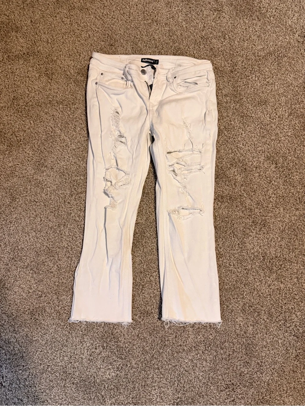 Dollhouse Distressed White Skinny Jeans